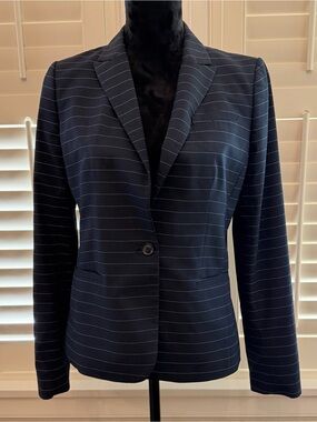 Banana Republic Navy Pinstripe Blazer Sz 8